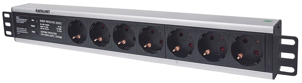 [4924949000] Intellinet 19 7-fach Steckdosenleiste SchutzkontaktÜberspannungsschutz power cable 1.5 Power Strip 3 m Power Accessories