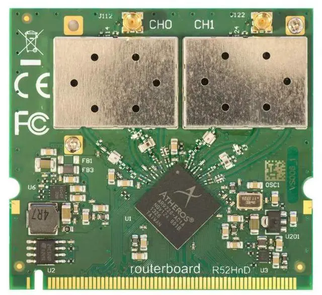 MikroTik R52HN Internal Wireless Mini PCI Wi-Fi 300 Mbit/s Green Network Accessories