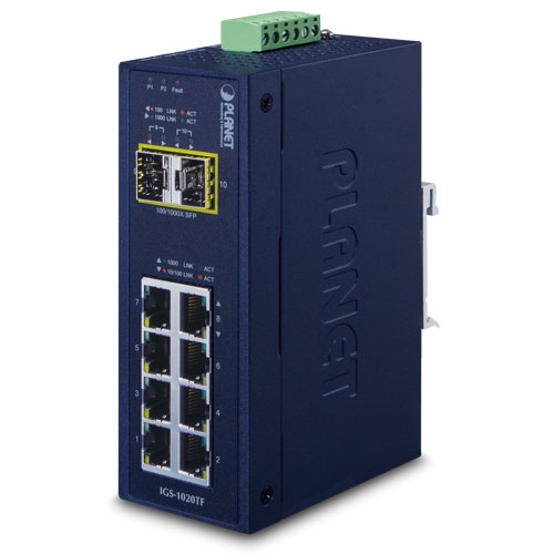 Planet IGS-1020TF Industrial Ethernet Switch 8+ 10 100 1000 Switch Copper Wire Network Equipment