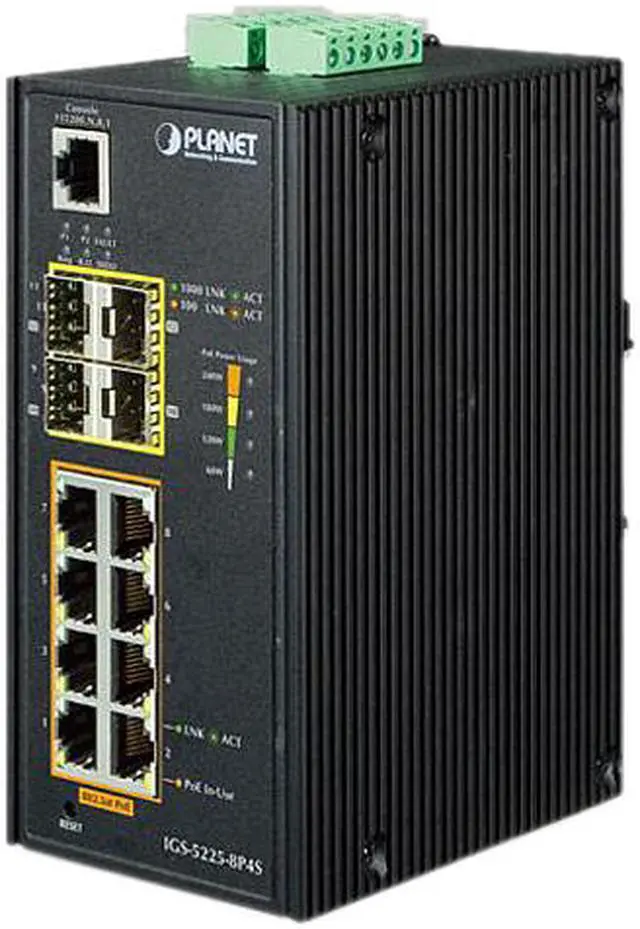 Planet Industrial L2+/1000T 802.3at PoE+ Switch 0.1 GBps Network Equipment