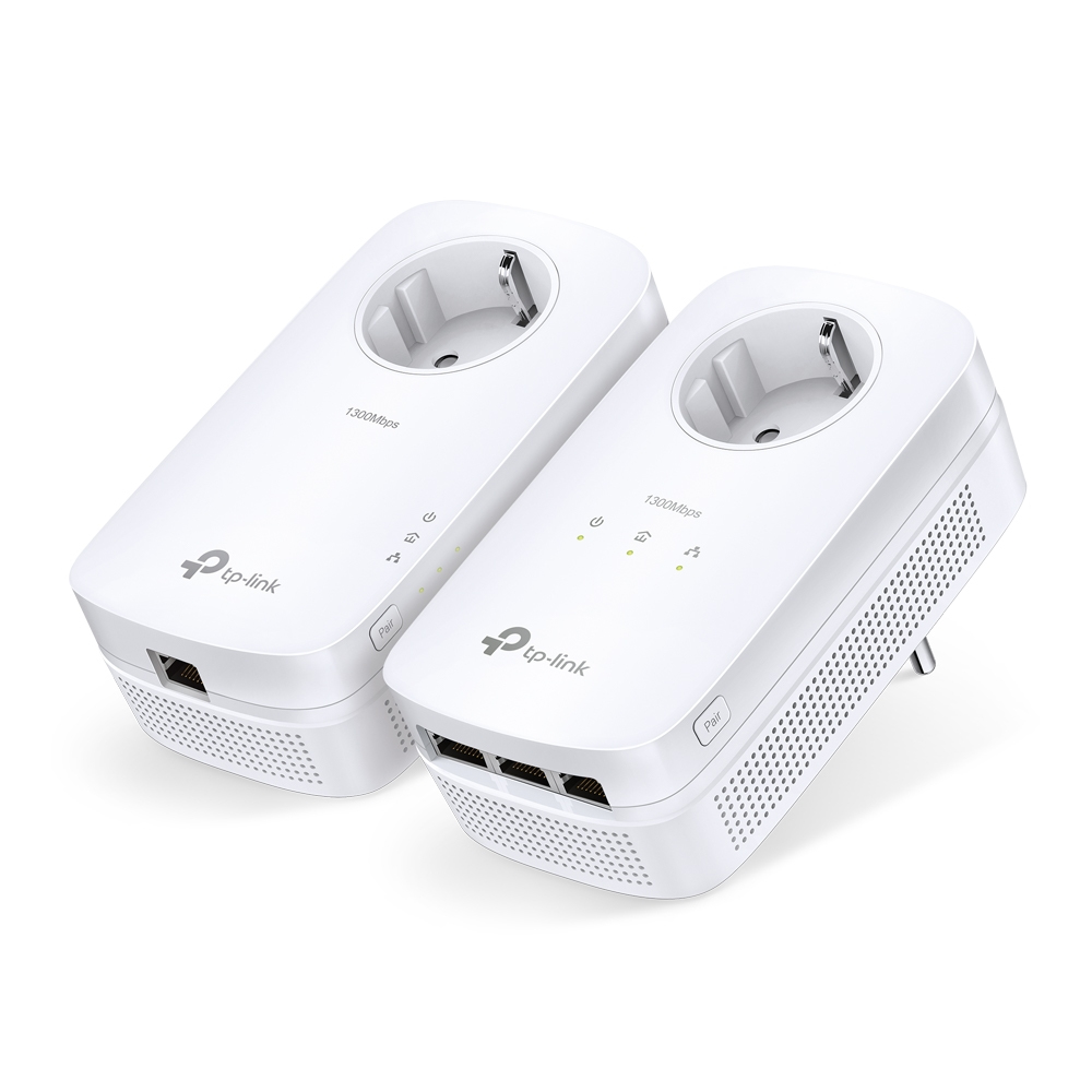 TP-LINK TL-PA8033P Kit Av1300 Gigabit Passthrough Powerline Starter Switch Powerline Network Equipment