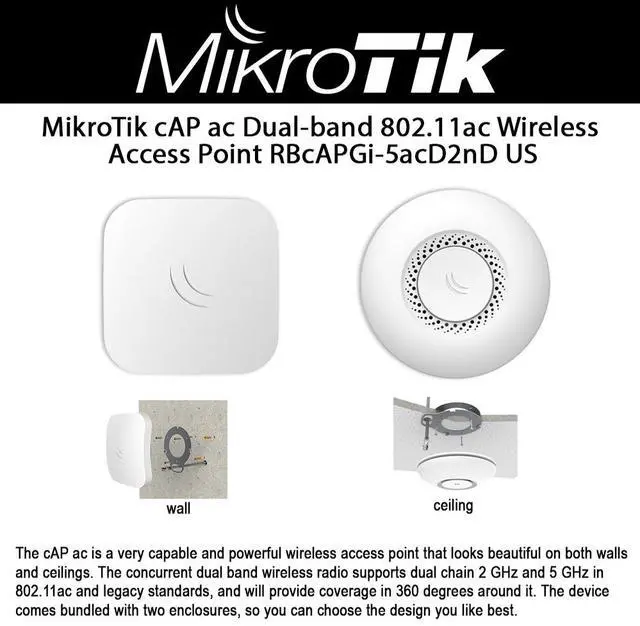 MikroTik cAP ac RBcAPGi-5acD2nD Access Point Wi-Fi Network Equipment