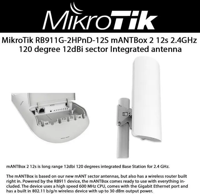 [6635021000] MikroTik mANTBox 2 12s RB911G 2HPnD 12s Interface Card Wi-Fi Interface Cards