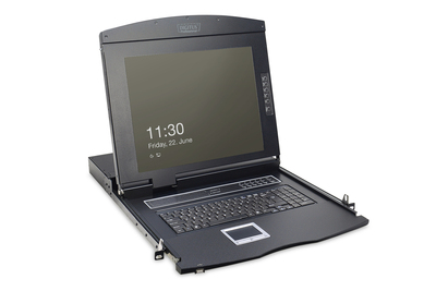 DIGITUS 17 inch LCD KVM Console, 8-Port VGA, US Keyboard Server Accessories