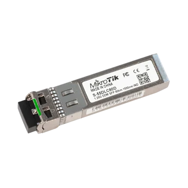 MikroTik S-55DLC80D 80 km 1550 nm 40 85°C Transceiver 1.25 GBps Network Equipment