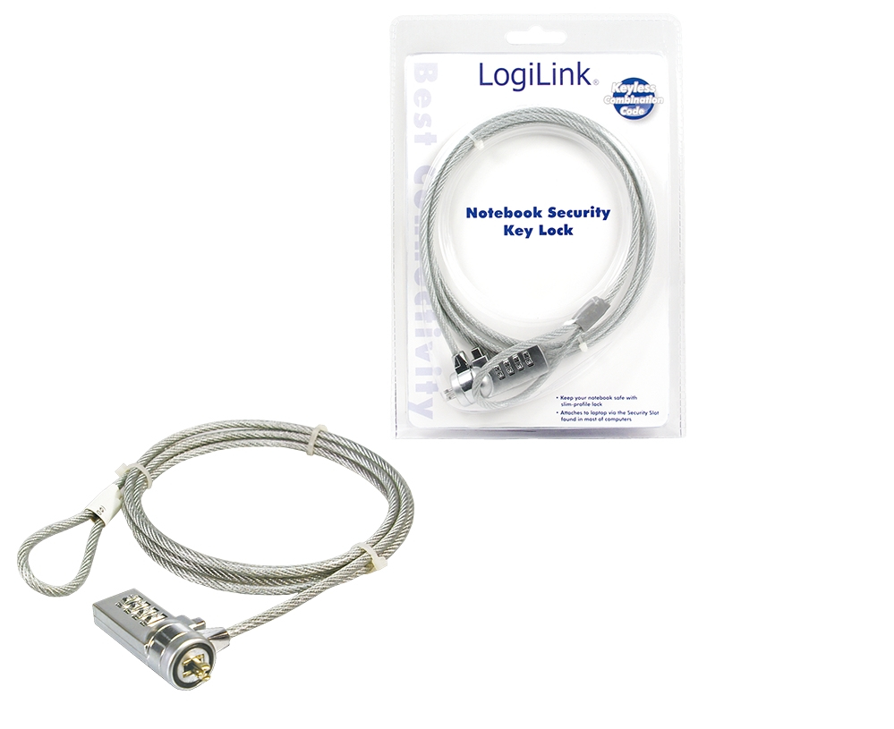 [768170000] LogiLink laptop Security Lock w/ Combination 1.5 m Laptop Accessories