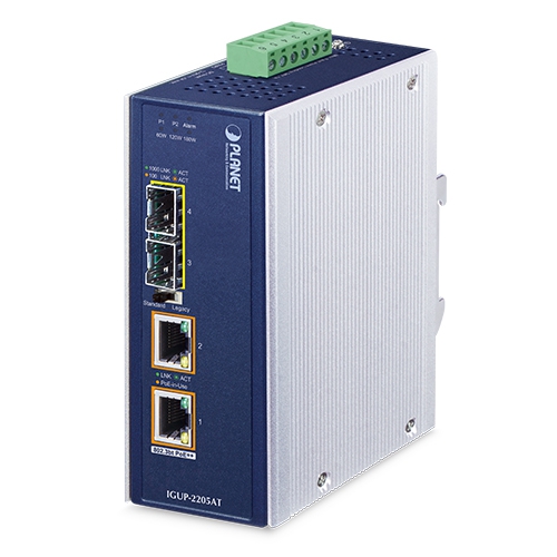 Planet IGUP-2205AT 1000 Mbit/s 10Base-T 100Base-T 1000Base-T 1000Base-BX 1000Base-LX 1000Base-SX IEEE 802.3 IEEE 802.3ad IEEE 802.3af IEEE 802.3at IEEE 802.3az IEEE 802.3bt IEEE 802.3u,... Gigabit Ethernet 10,100,1000 Mbit/s Network Equipment