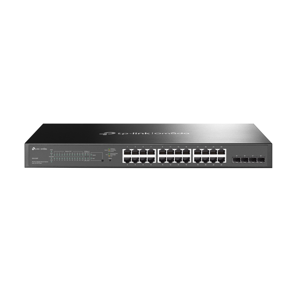 TP-LINK SG2428P Omada JetStream Smart Switch 24× PoE+ 4× Switch Fiber Optic Network Equipment