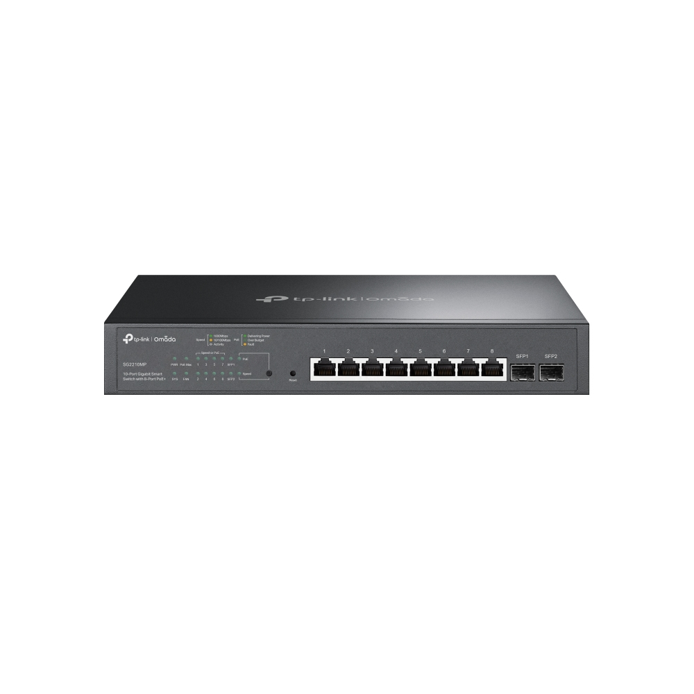TP-LINK JetStream 10-Port Gigabit Smart PoE Switch with 8-Port PoE+ Managed L2/L2+ Gigabit Ethernet (10/100/1000) Power over Ethernet (PoE) Rack mounting 1U Network Equipment