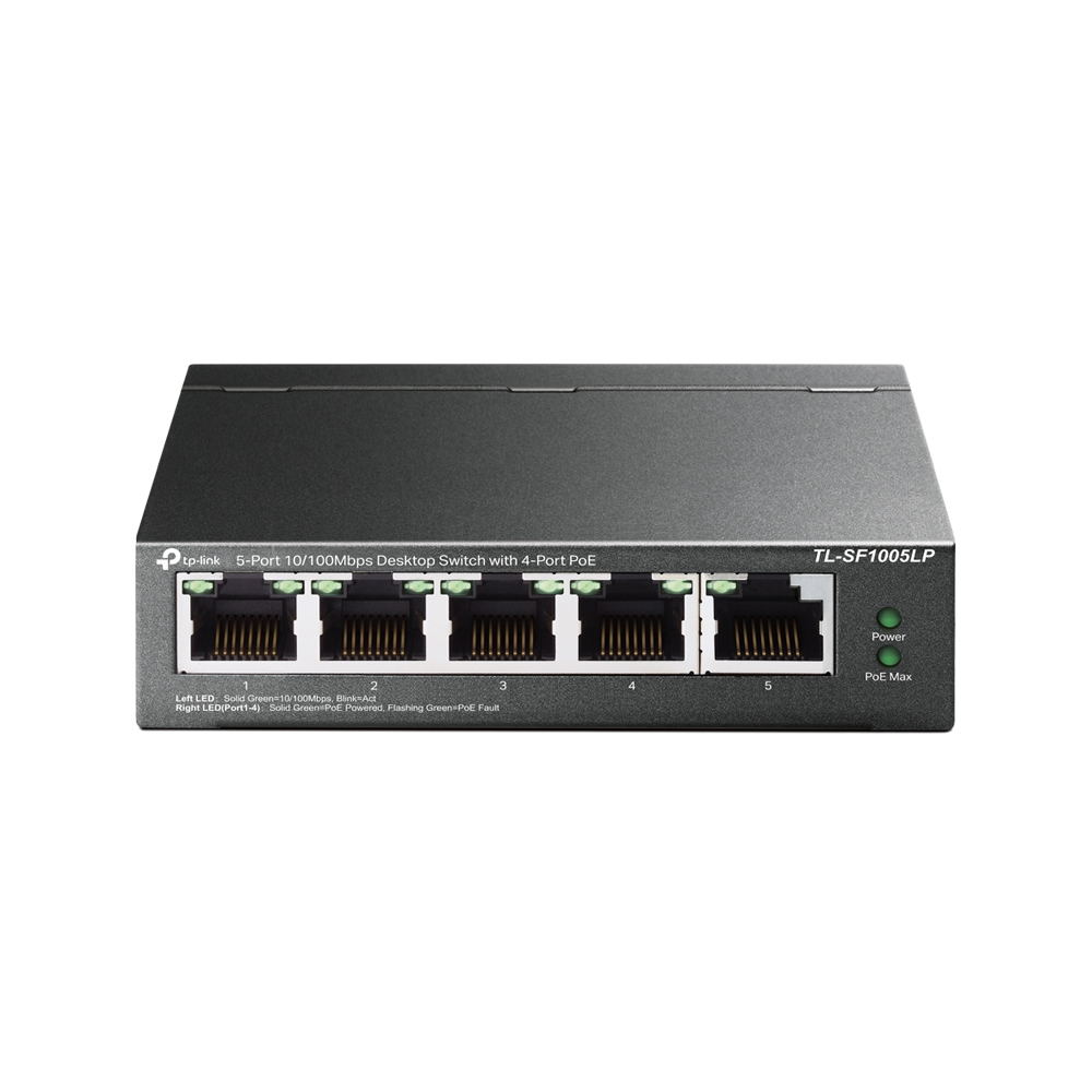 TP-LINK 5-Port 10/100Mbps desk-top Switch with 4-Port PoE Unmanaged Fast Ethernet (10/100) Full duplex Power over Ethernet (PoE Network Equipment