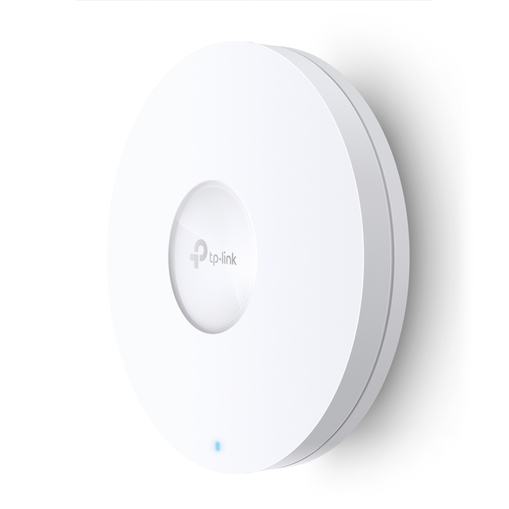 TP-LINK Omada AX3600 Wireless Dual Band Multi-Gigabit Ceiling Mount Access Point 2.4 GHz 5 GHz 2402 Mbit/s WPA-Enterprise WPA-PSK WPA2-Enterprise WPA2-PSK WPA3-Enterprise WPA3-PSK 25000 Mbit/s Network Equipment