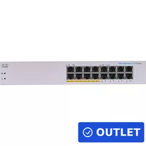 Cisco CBS110 Unmanaged L2 Gigabit Ethernet (10/100/1000) Power over Ethernet (PoE) Rack mounting 1U Network Equipment