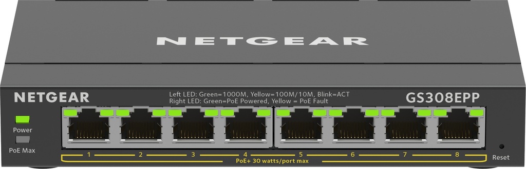 Netgear Plus GS308EPP Switch Smart 8 x 0.1 GBps Network Equipment