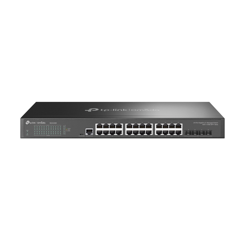 TP-LINK SG3428X TL-SG3428X JetStreamT L2+ Managed Switch with 4 10GE SFP+ Switch 1 GBps Network Equipment