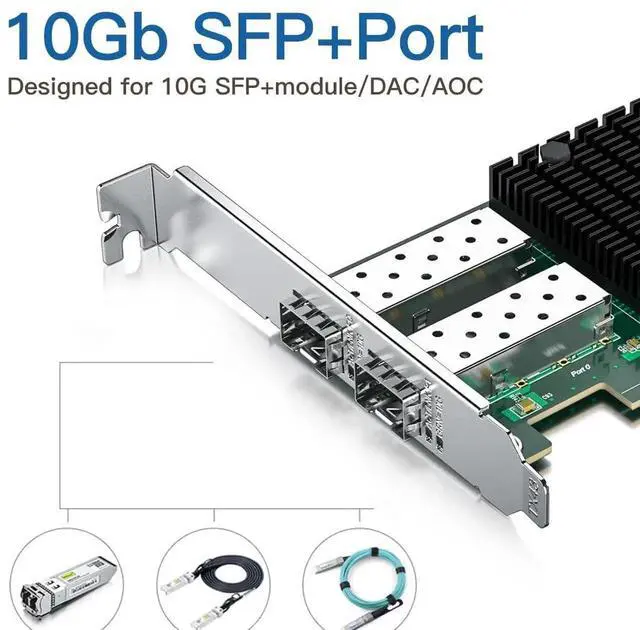 HPE Intel X710-DA2 Ethernet 10 GB 2-port SFP+ Adapter for Internal Wired PCI Express Ethernet Fiber 10 Mbit/s Cables & Adapters