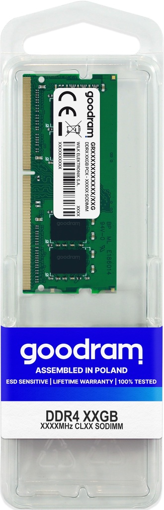 [9749252000] GoodRam DDR 4 3200 MHz SODIMM 8 GB 260 Pin CL22 8 GB DDR 4 Memory Modules