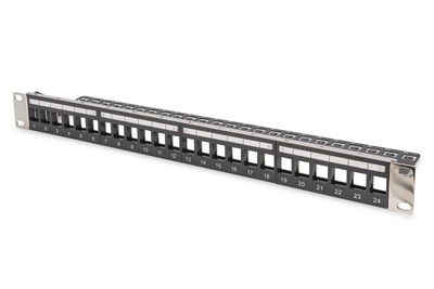 DIGITUS Modular Patch Panel for Keystone Jack 1U Rack Mount Unloaded Network Accessories