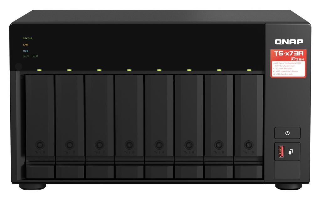 [9991546000] QNAP TS-873A NAS Tower Ryzen Embedded V1500B 8 GB DDR 4 Data Storage