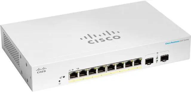 Cisco CBS220 8FP E 2G EU Managed L2 Gigabit Ethernet (10/100/1000) Power over Ethernet (PoE) Rack mounting Network Equipment