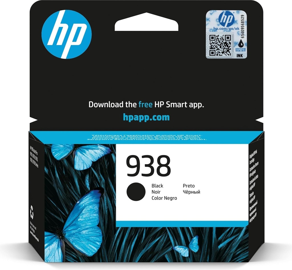[16672513000] HP 938 Black Original Ink Cartridge Standard Yield Black 1 PC(s) 1250 pages Single pack Ink Cartridges