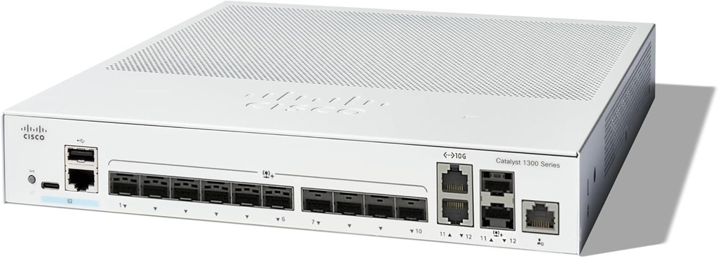 Cisco Catalyst 1300 Switch 10 x 10GE SFP+ 2 Shared Uplinks Switch 10 GBps Network Equipment