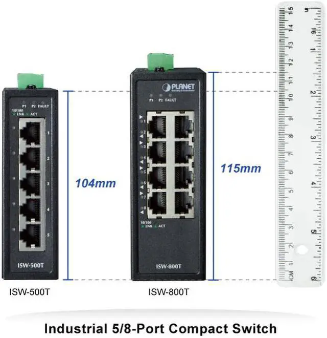 Planet ISW-800T Unmanaged L2 Fast Ethernet (10/100) Full duplex Wall mountable Network Equipment