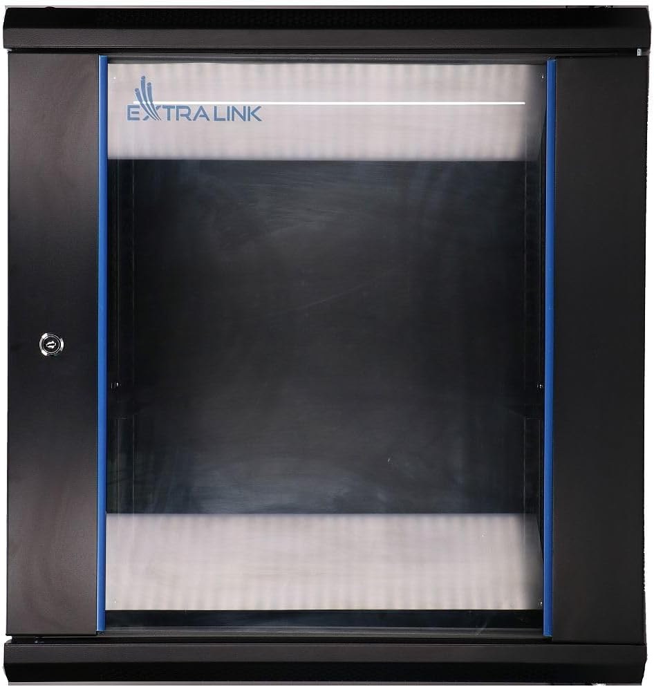 Extralink Rackmount cabinet 12U 600x600 Black wall mounted Wall mounted rack 12U 60 kg Key lock Black Cases