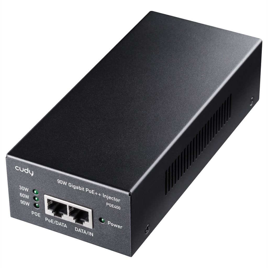 CUDY POE400 Gigabit Ethernet 10,100,1000 Mbit/s IEEE 802.3af IEEE 802.3at IEEE 802.3bt Black 100 m PoE Power Network Equipment