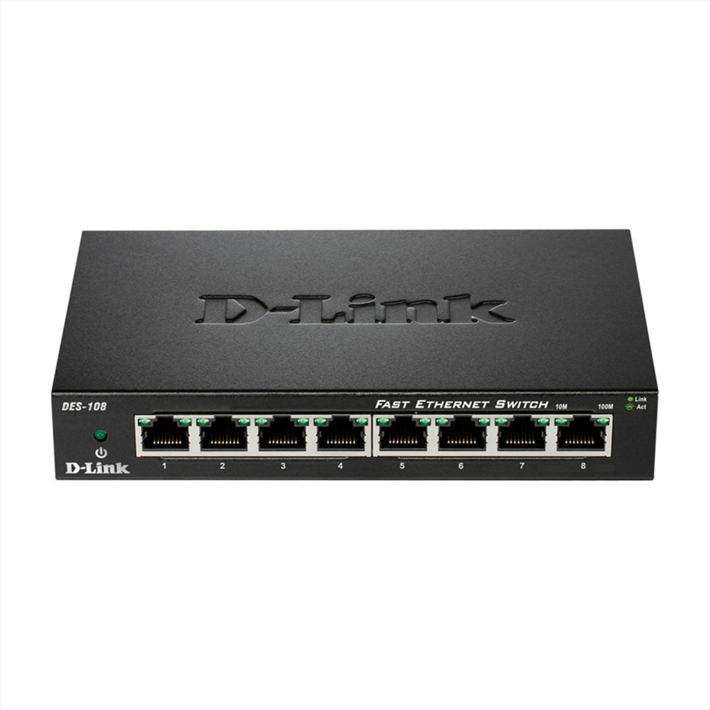 D-Link Switch DES-108 E DES108 DES-108/E Switch Copper Wire Network Equipment