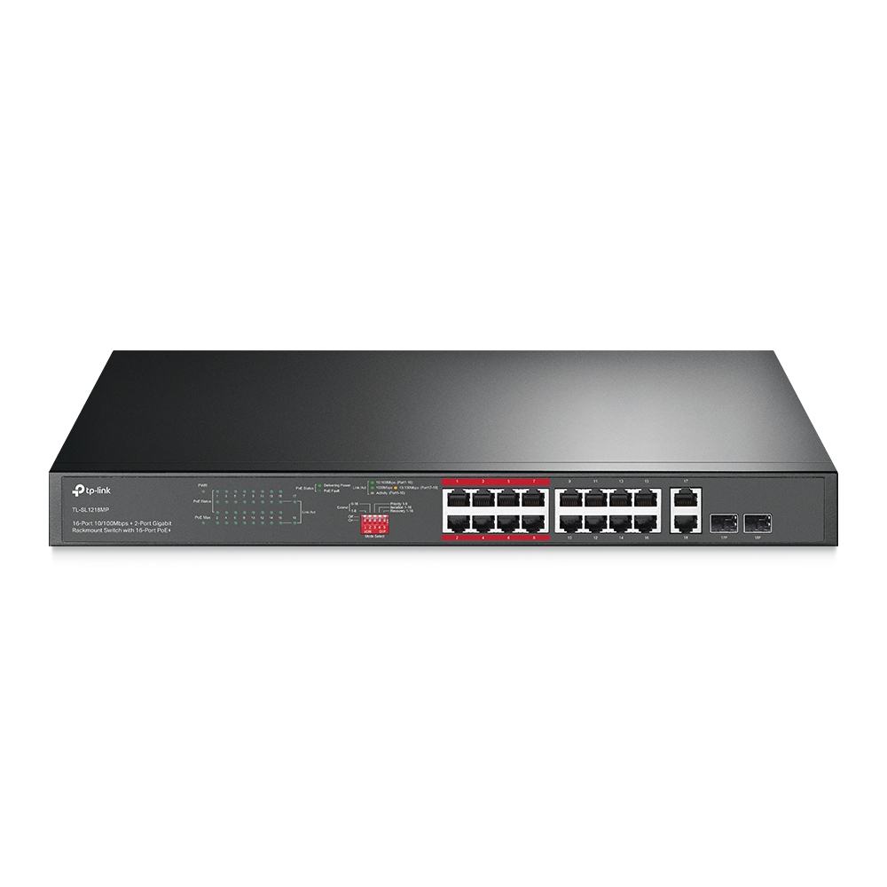TP-LINK Switch TL-SL1218MP SL1218MP Black Switch Fiber Optic Network Equipment