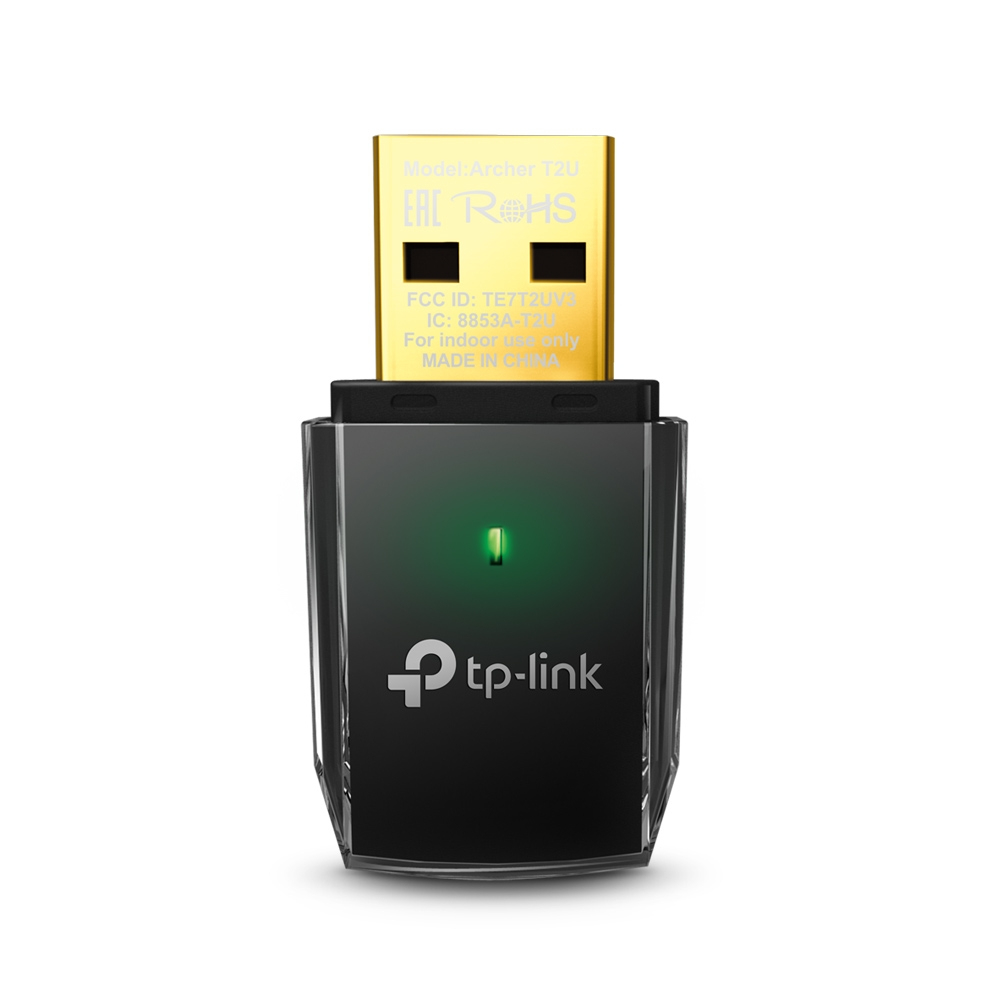 [7559336000] TP-LINK Archer T2U V3 Wireless USB Wi-Fi Wi-Fi 5 (802.11ac) 433 Mbit/s Black Interface Cards