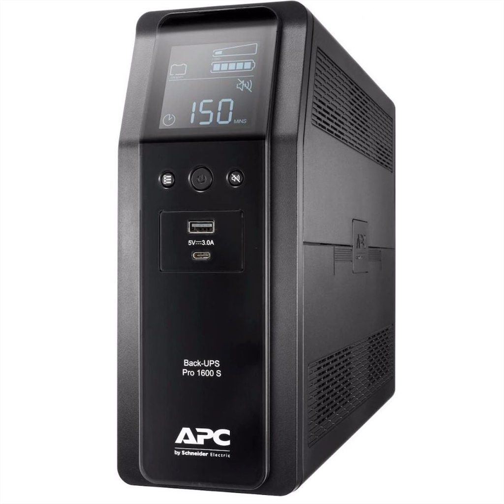 [7633929000] APC Back-UPS Pro 1600VA/960 W Tower 230 V 8x IEC C13 outlets AVR LCD User Replaceable Battery Line-Interactive 1.6 kVA 960 W Sine 176 V 294 V Power Supplies