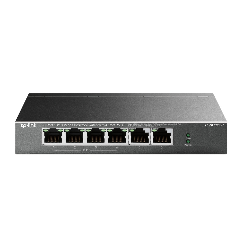 TP-LINK TL-SF1006P desk-top Switch with P Switch 0.1 GBps Network Equipment