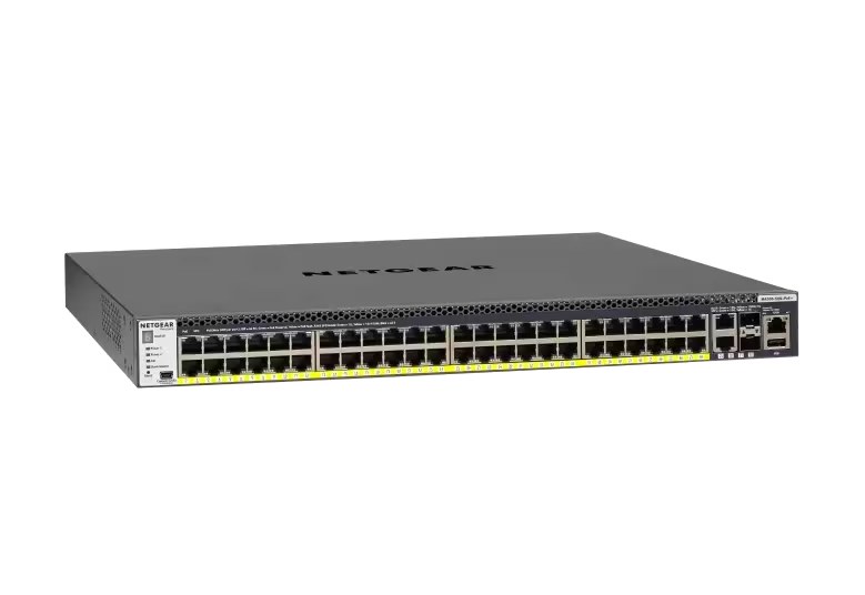 Netgear PoE+ Switch M4300 52G PoE+ 550 W Switch Fiber Optic Network Equipment