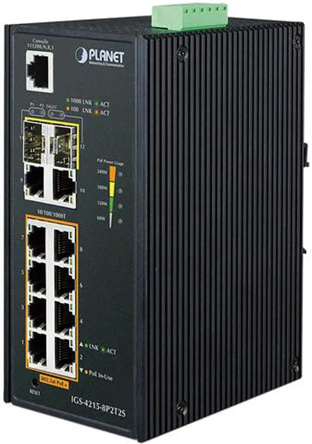 Planet IGS 4215 8P2T2S Switch managed 8 x/1000 PoE++ 2+ 2 0.1 GBps Network Equipment