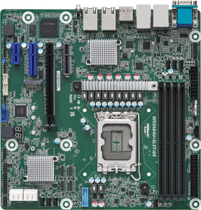 ASRock W680D4U-2L2T/G5 Intel LGA 1700 Intel Core i9 13th Gen Intel Core i9 12th Gen Intel Core i7 13th Gen Intel Core i7 12th Gen,... DDR 5-SDRAM 32 GB DIMM Motherboards