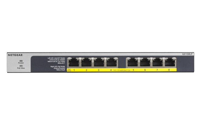 Netgear GS108LP Switch 8 x/1000 PoE+ Copper Wire Network Equipment